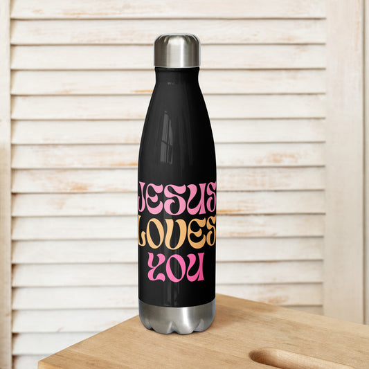 Jesus loves you Stainless steel water bottle