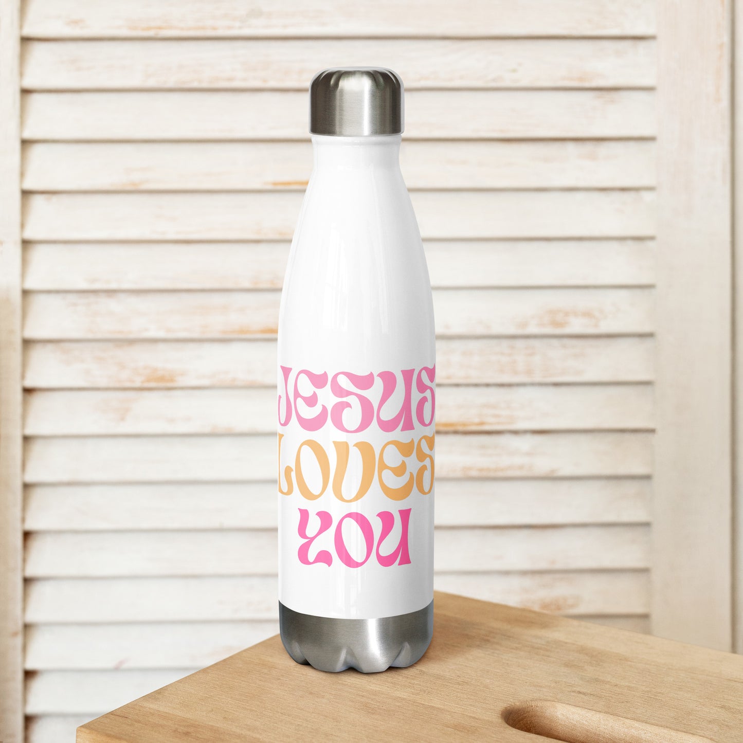 Jesus loves you Stainless steel water bottle